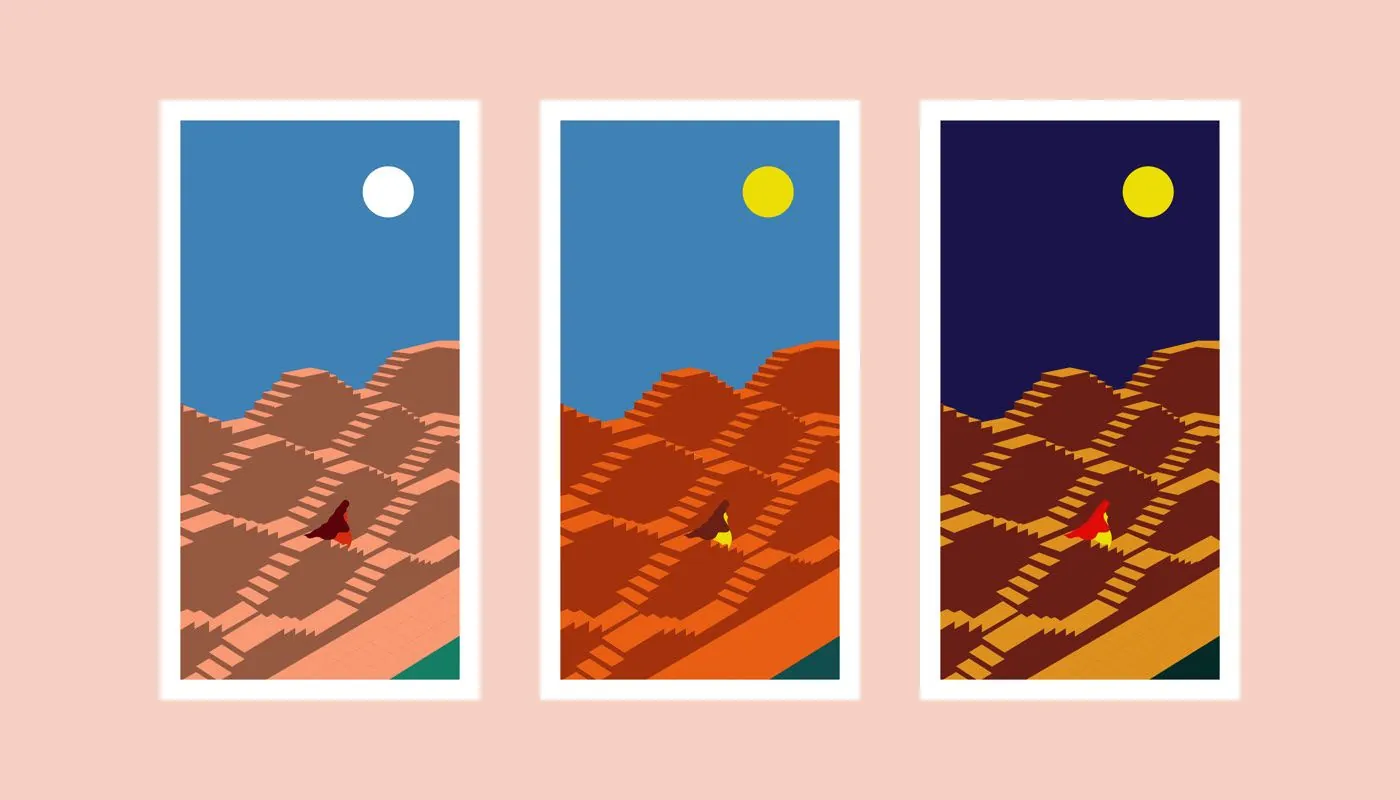 Minimal landscape poster triptych